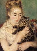 Pierre-Auguste Renoir Woman with a Cat France oil painting artist
